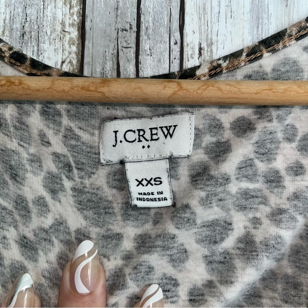 J.Crew Leopard Print Midi Dress XXS Sleeveless Cotton Fitted Casual Summer Dress - Picture 9 of 9